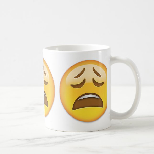 Weary Face Emoji Coffee Mug (Right)