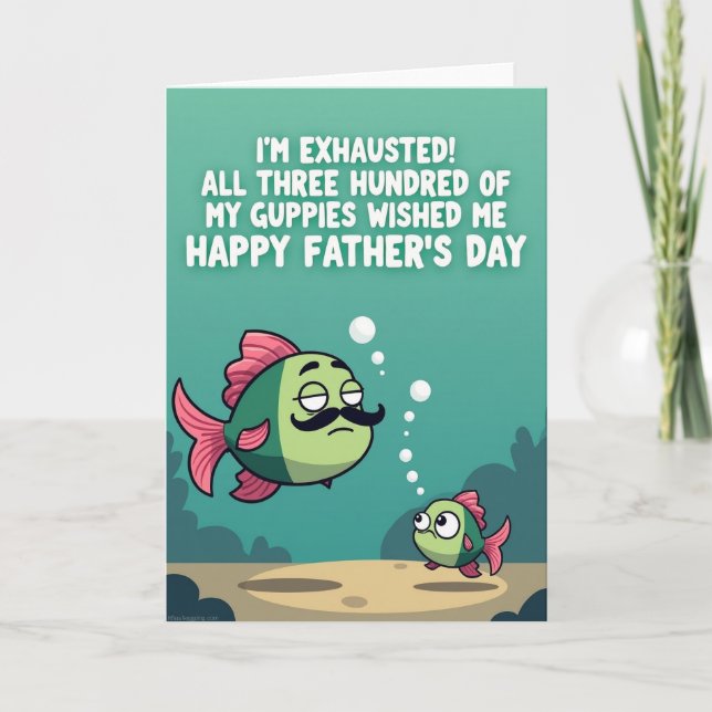 Weary Fathers Day Fish Card (Front)