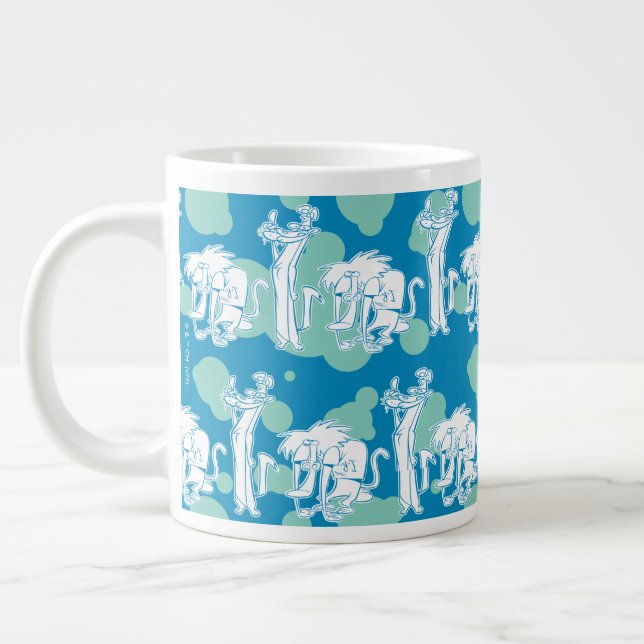 Weasel & Baboon Blue Character Pattern Giant Coffee Mug (Left)