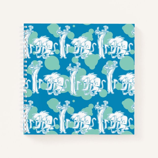 Weasel & Baboon Blue Character Pattern Notebook (Front)