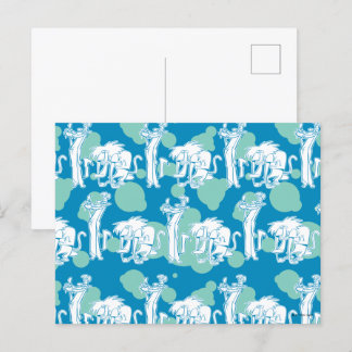 Weasel & Baboon Blue Character Pattern Postcard