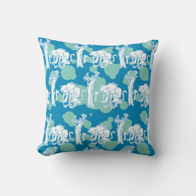 Weasel & Baboon Blue Character Pattern Throw Pillow (Front)