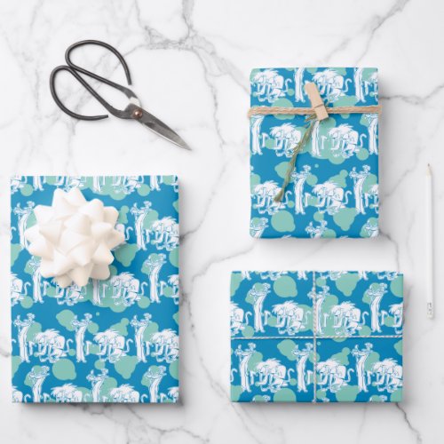 Weasel  Baboon Blue Character Pattern Wrapping Paper Sheets