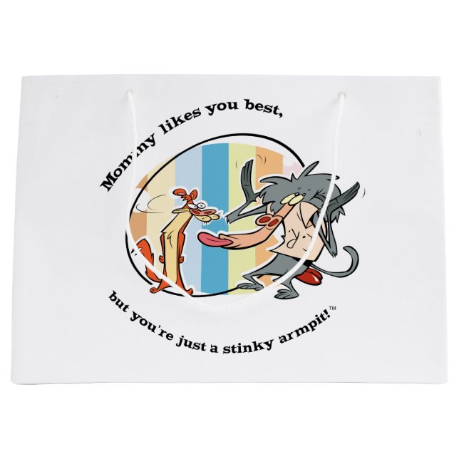 Weasel & Baboon "Mommy Likes You Best" Large Gift Bag (Front)