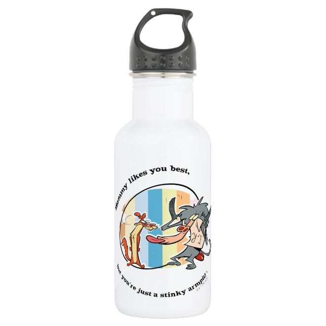 Weasel & Baboon "Mommy Likes You Best" Stainless Steel Water Bottle (Front)