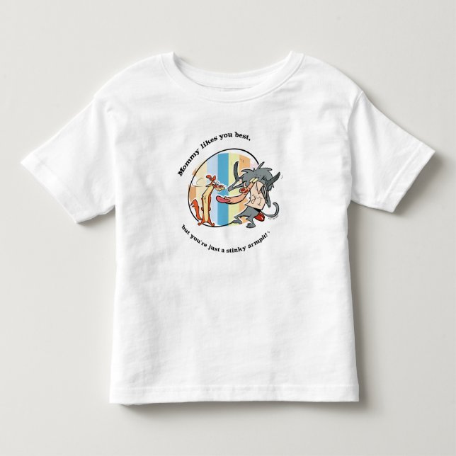 Weasel & Baboon "Mommy Likes You Best" Toddler T-shirt (Front)