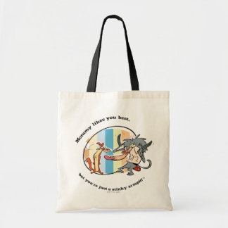 Weasel & Baboon "Mommy Likes You Best" Tote Bag
