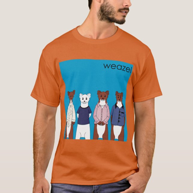 Weasel Blue Album retro funny T-Shirt (Front)