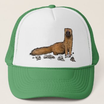 Weasel On A Hat! Trucker Hat by fameland at Zazzle