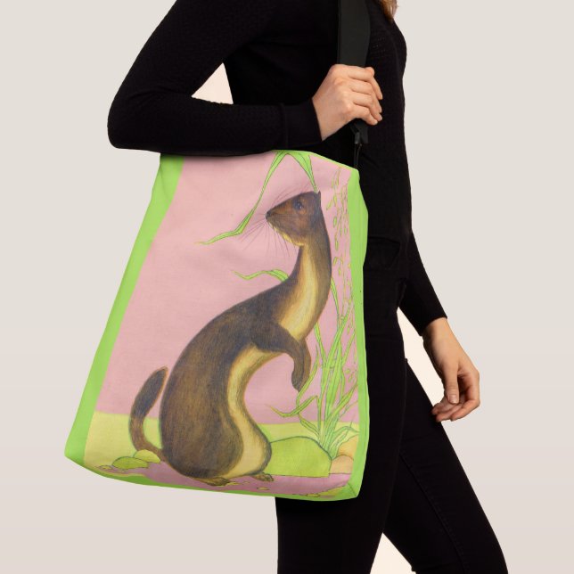 weasel print crossbody bag (Close Up)