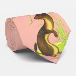 weasel print neck tie