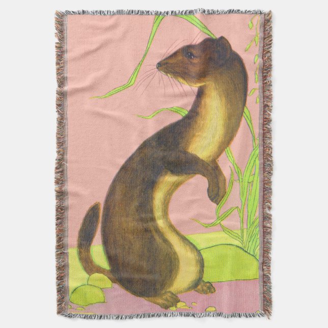 weasel print throw blanket (Front Vertical)