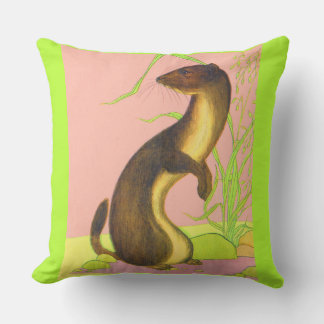 weasel print throw pillow