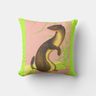 weasel print throw pillow