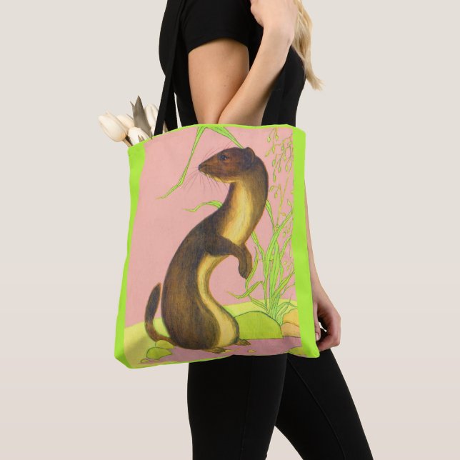 weasel print tote bag (Close Up)