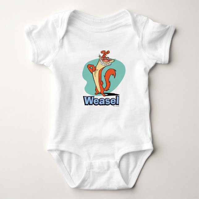 Weasel Proud Character Graphic Baby Bodysuit (Front)