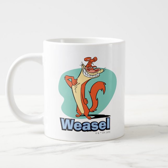 Weasel Proud Character Graphic Giant Coffee Mug (Left)