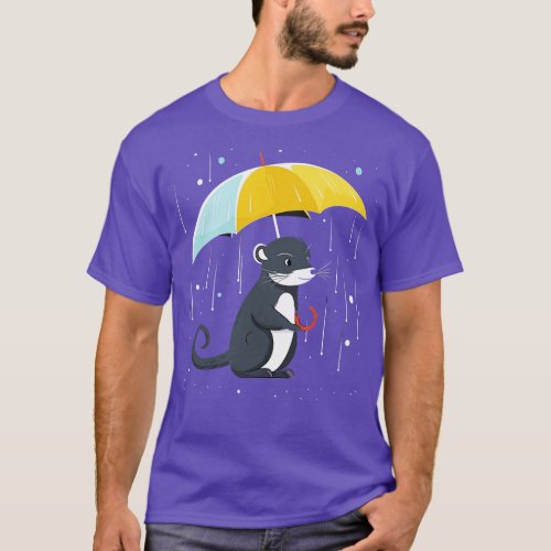 Weasel Rainy Day With Umbrella T_Shirt