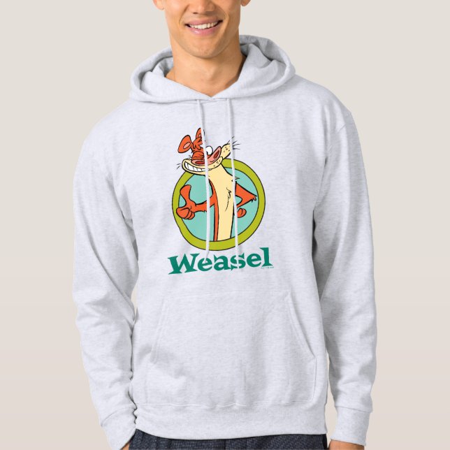 Weasel Thumbs Up Character Graphic Hoodie (Front)