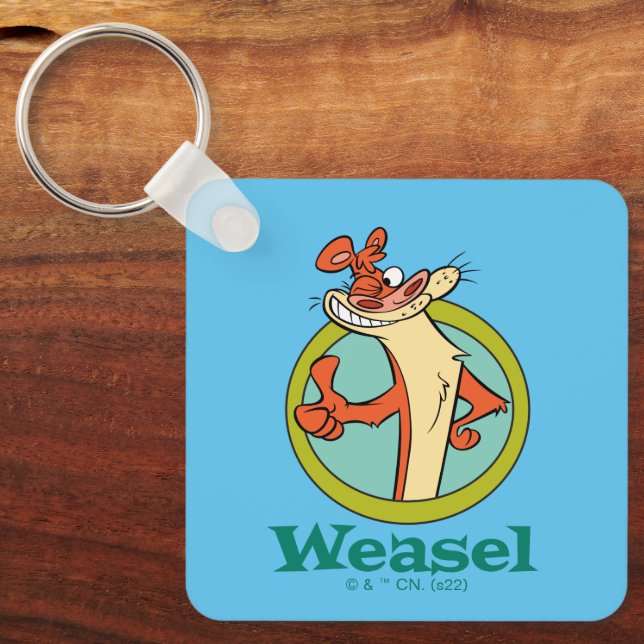 Weasel Thumbs Up Character Graphic Keychain (Front)