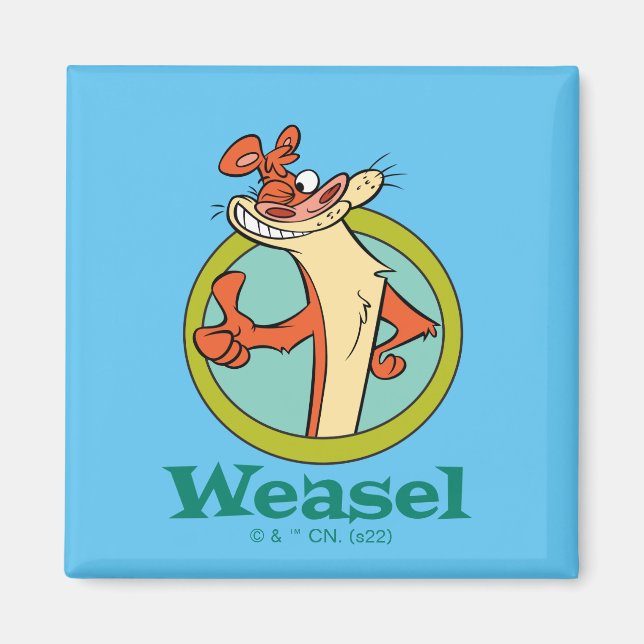 Weasel Thumbs Up Character Graphic Magnet (Front)