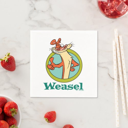 Weasel Thumbs Up Character Graphic Napkins