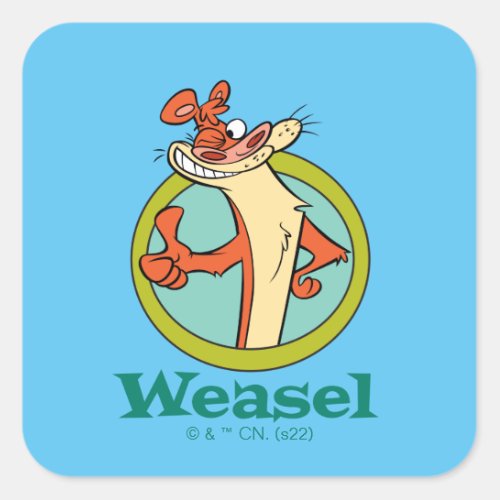 Weasel Thumbs Up Character Graphic Square Sticker