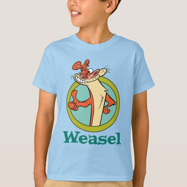 Weasel Thumbs Up Character Graphic T-Shirt (Front)