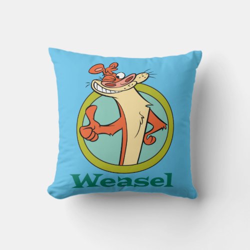 Weasel Thumbs Up Character Graphic Throw Pillow