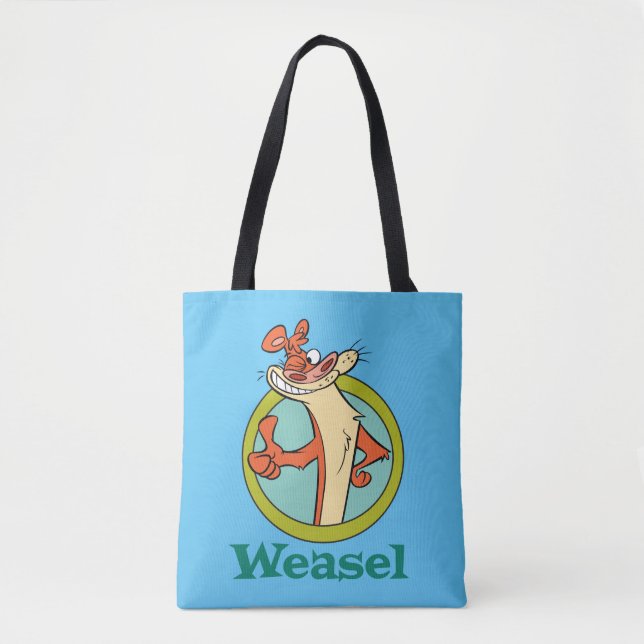 Weasel Thumbs Up Character Graphic Tote Bag (Front)