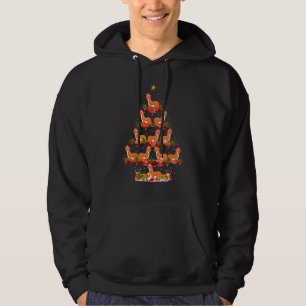 Weasel Xmas Holiday Santa Weasel Christmas Tree Hoodie