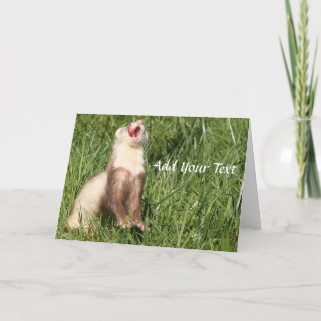 Weasels are cute. Furry Ferrets\ Holiday Card (Front)