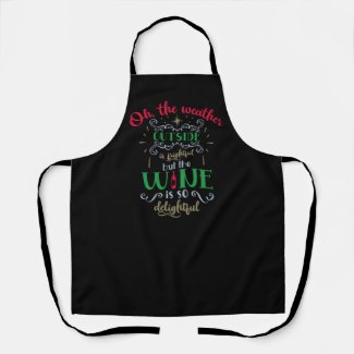 Weather and Wine Holiday Word Art Apron