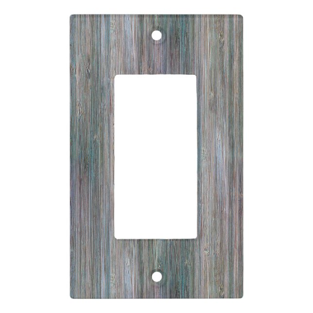 Weather-beaten Bamboo Wood Grain Look Light Switch Cover (Front)