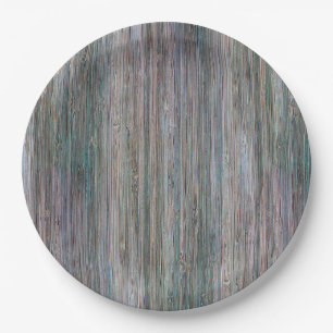Weather-beaten Bamboo Wood Grain Look Paper Plates
