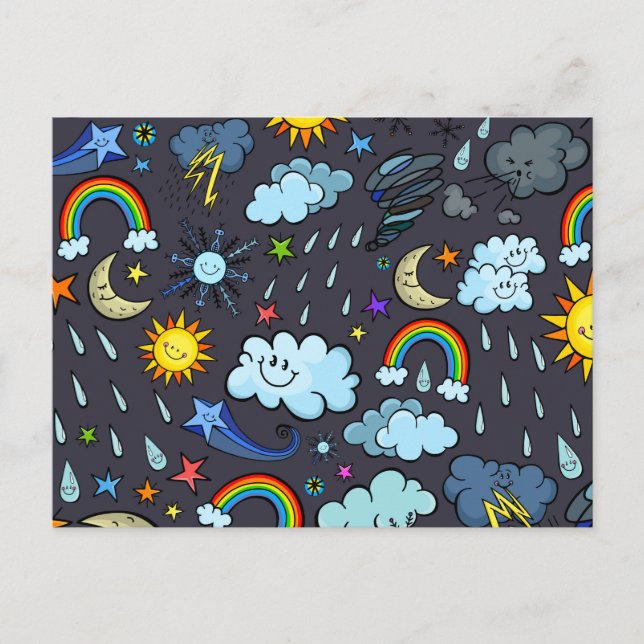 Weather Climate Seasonal Sky Background  Postcard (Front)