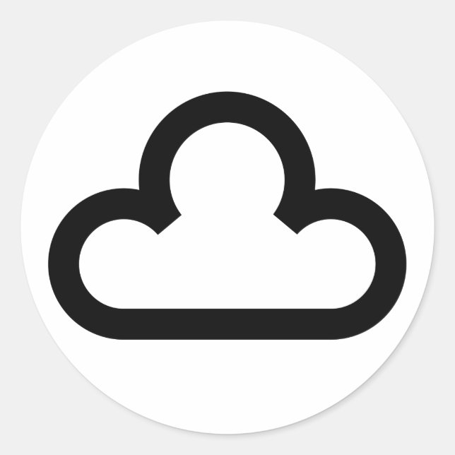 Weather Cloud Symbol Classic Round Sticker (Front)