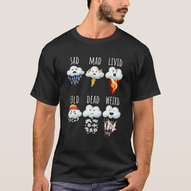 Weather Clouds Differences Report Weather Forecast T-Shirt (Front)