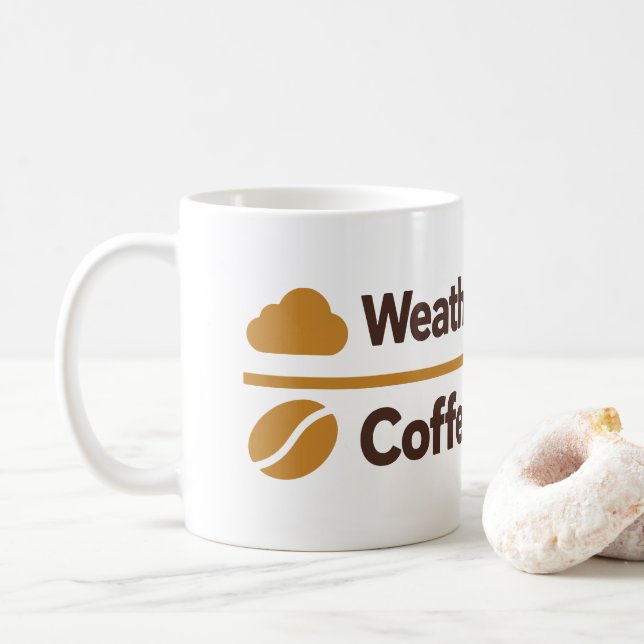 Weather Discussed Coffee Required Funny Mug (With Donut)