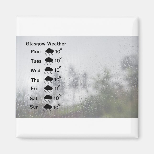 Weather forecast for Glasgow  - rain Magnet (Front)
