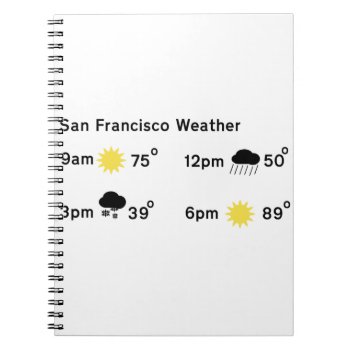 Weather Forecast For San Francisco Usa Notebook by Funkyworm at Zazzle