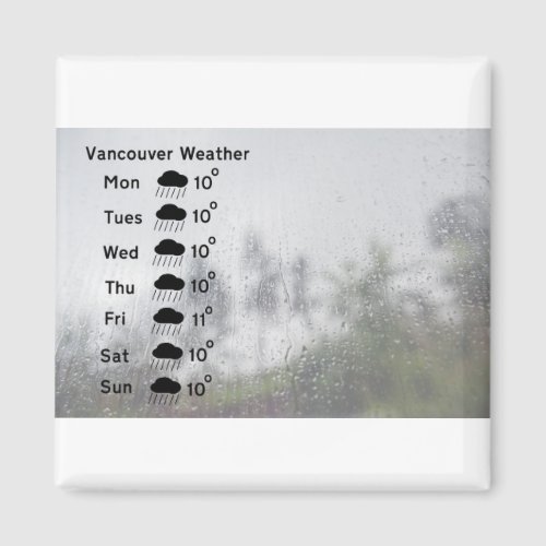 Weather forecast for  Vancouver _ rain Magnet