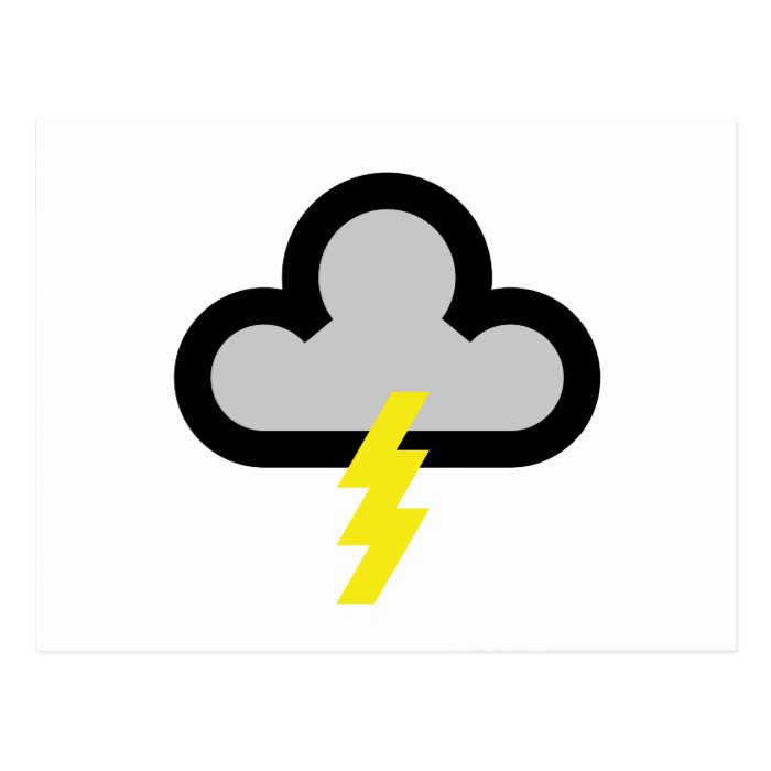 Weather Lightning Flash Symbol Post Card