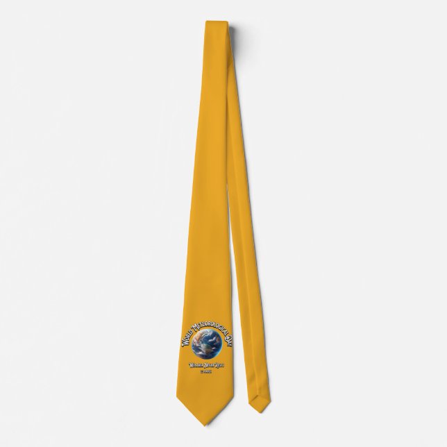 Weather Never Rests. World Meteorological Day. Neck Tie (Front)