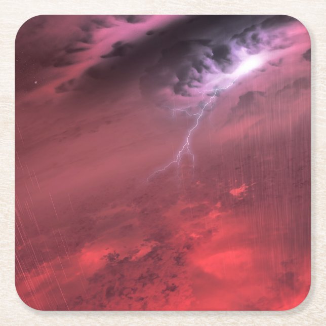 Weather On A Brown Dwarf Star. Square Paper Coaster (Front)
