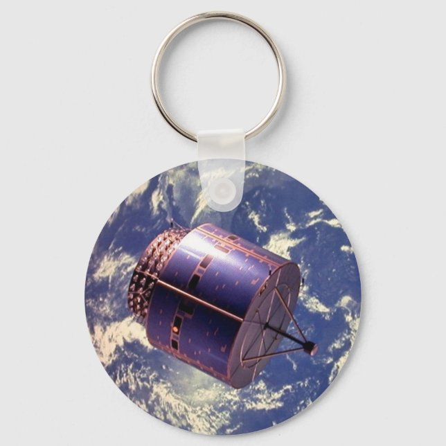 Weather satellite model in space keychain (Front)