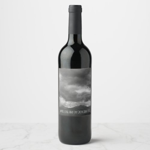 Weather Stormy Clouds Dark Mountain Landscape Wine Label