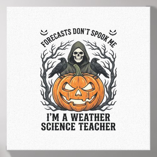 Weather Teacher Halloween Spooky Reaper Pumpkin De Canvas Photo Tile