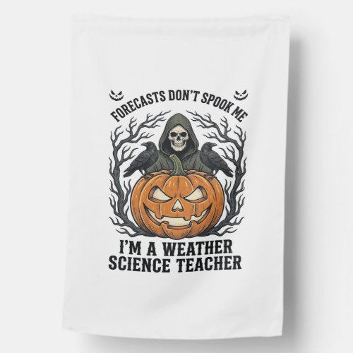 Weather Teacher Halloween Spooky Reaper Pumpkin De House Flag