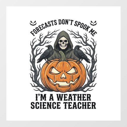 Weather Teacher Halloween Spooky Reaper Pumpkin De Window Cling